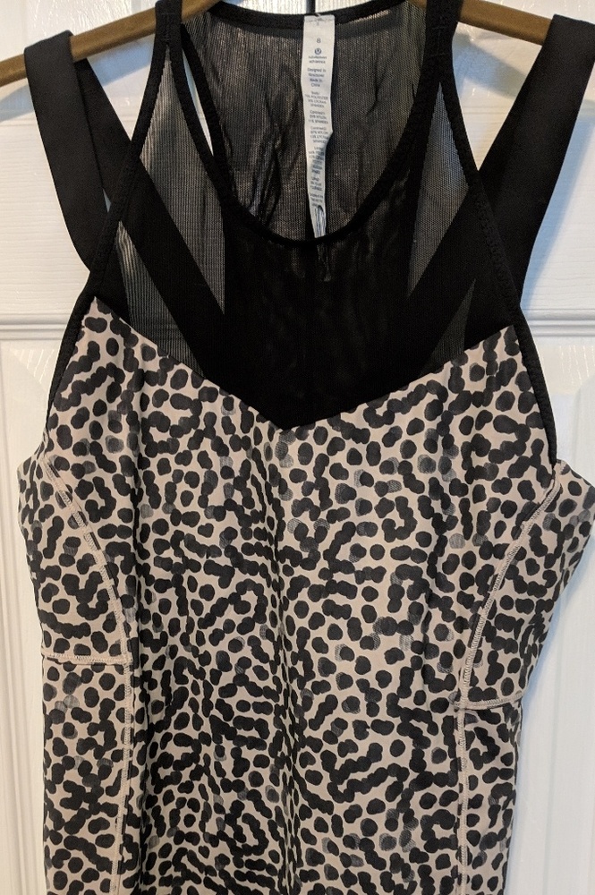 Lululemon tank top bra cheetah mesh combo